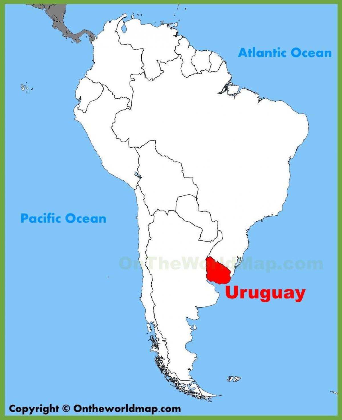 Карта Уругвай, Паўднёвая Амерыка