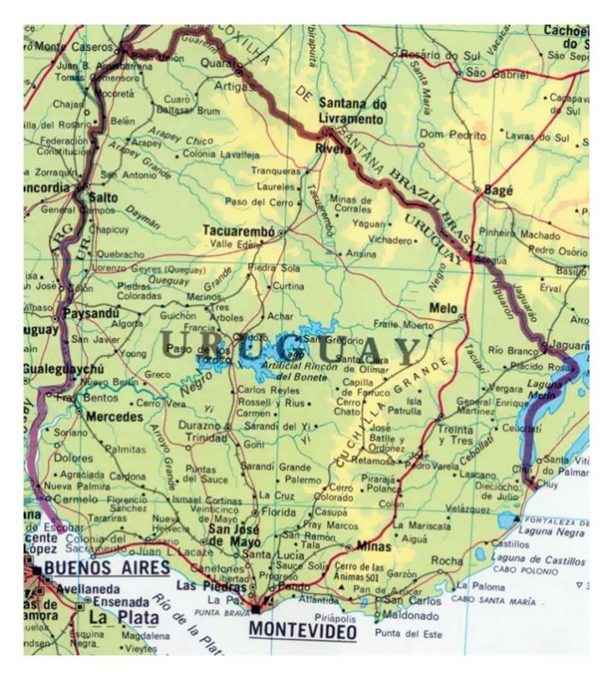 карта Уругвая
