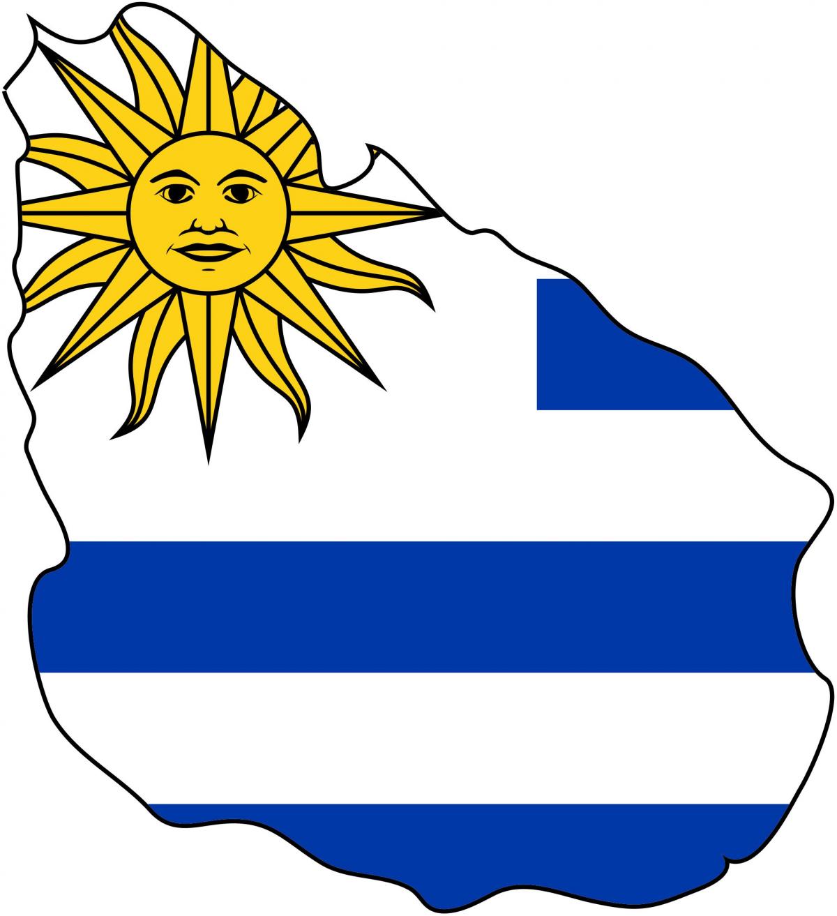 Карта сцяг Уругвая