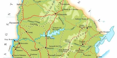Карта Уругвая геаграфіі