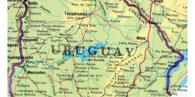Карта Уругвая