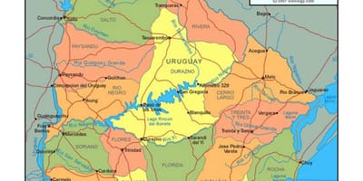Карта Уругвая палітычных
