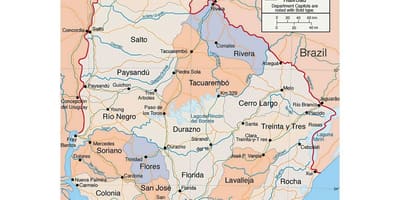 Карта Уругвая з горада